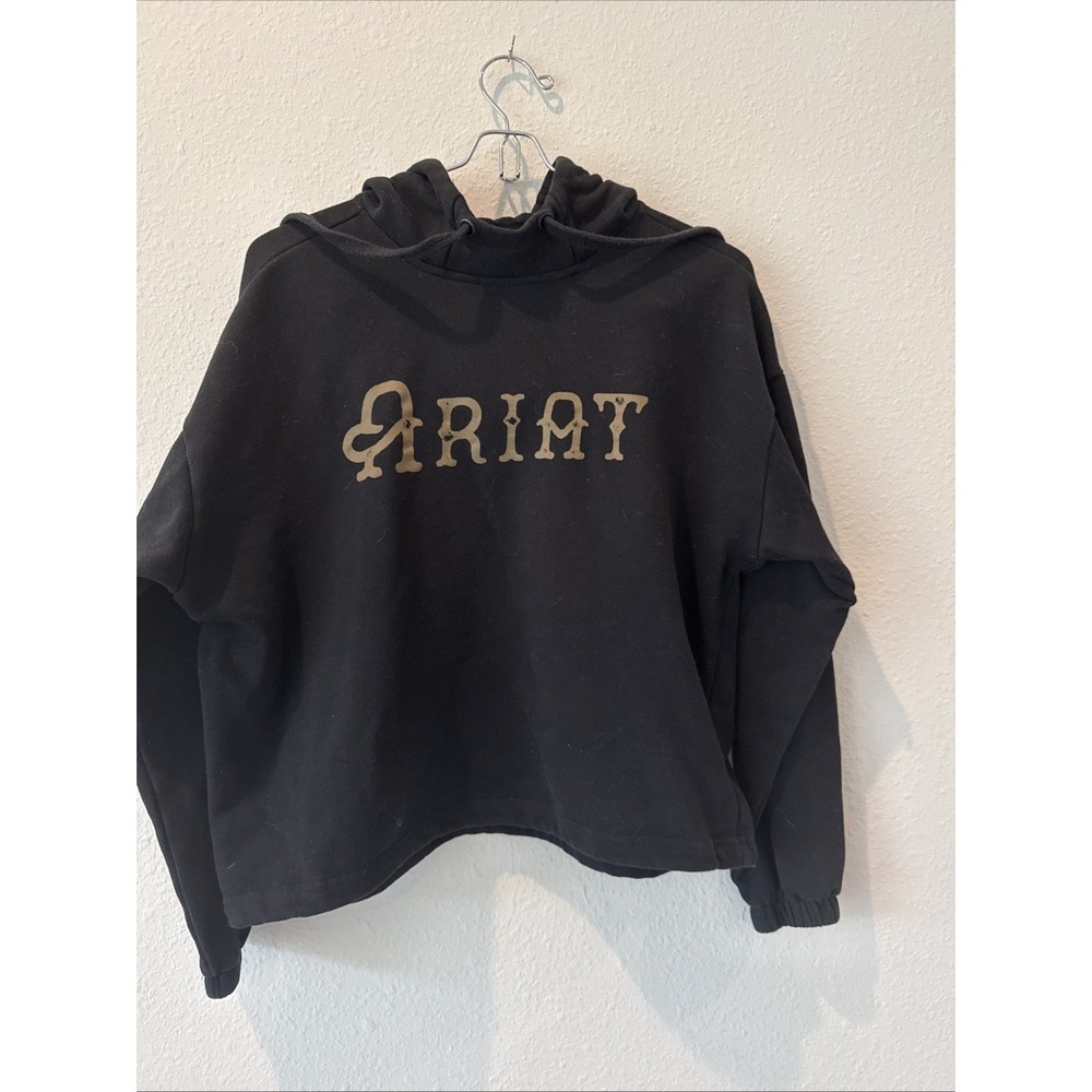 Ariat Essential Hoodie Womens S Black Hooded Pullover Sweatshirt Style 10052002